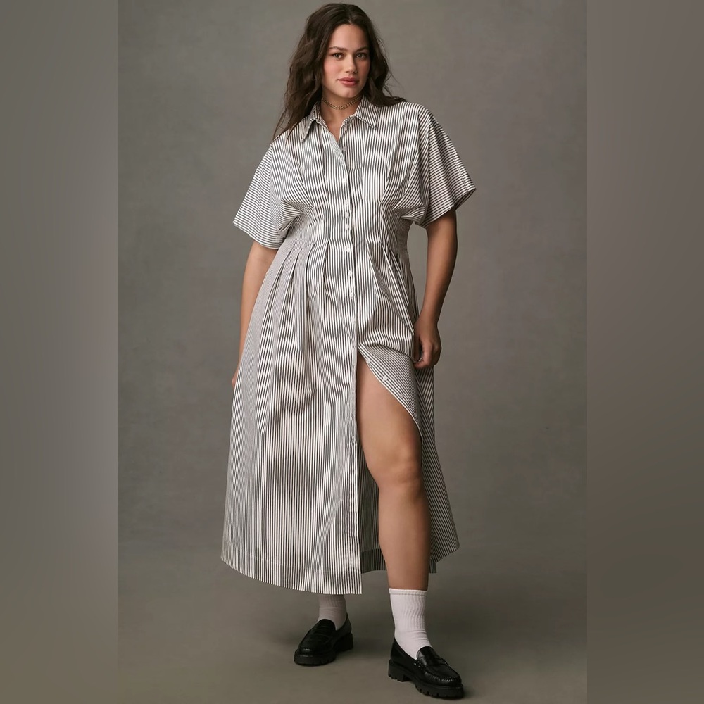 Anthropologie Exquise Tobie Stripe Shirt Dress